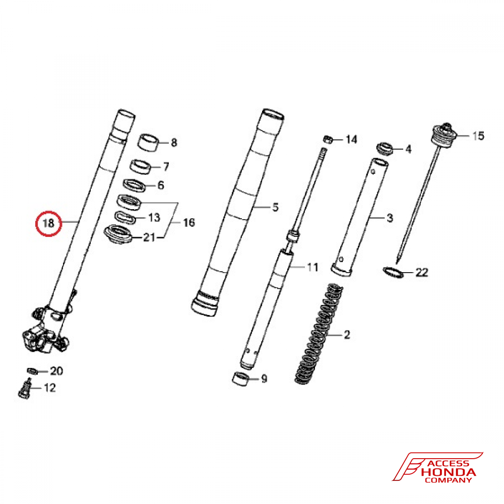 Левое перо вилки (хромированная часть) мотоцикла Honda Africa Twin CRF1000 Adventure Левое перо вилки (хромированная часть) мотоцикла Honda Africa Twin CRF1000 Adventure
