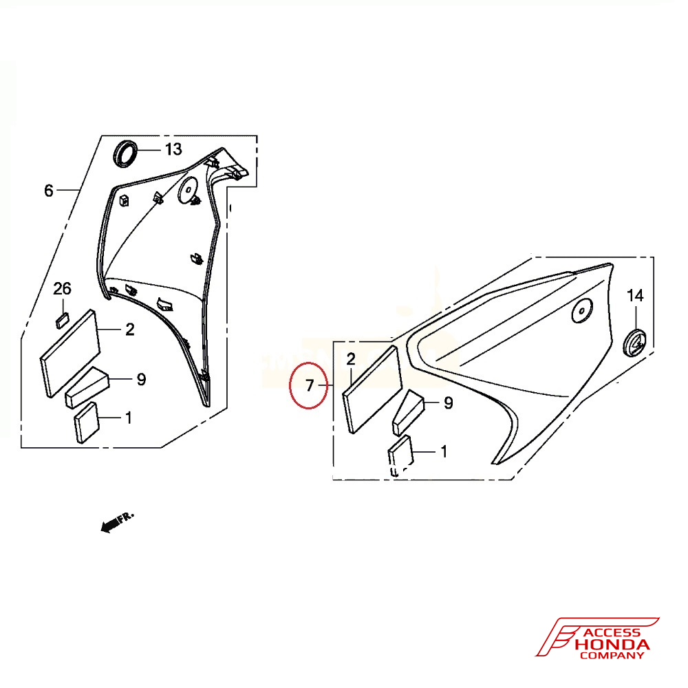 Оригинальная передняя облицовочная панель (левая) / обтекатель морды для Honda VFR1200 F 2015- (Color: Жемчужно-белый, NHB53, Pearl Glare White) Оригинальная передняя облицовочная панель (левая) / обтекатель морды для Honda VFR1200 F 2015- (Color: Жемчужно-белый, NHB53, Pearl Glare White)