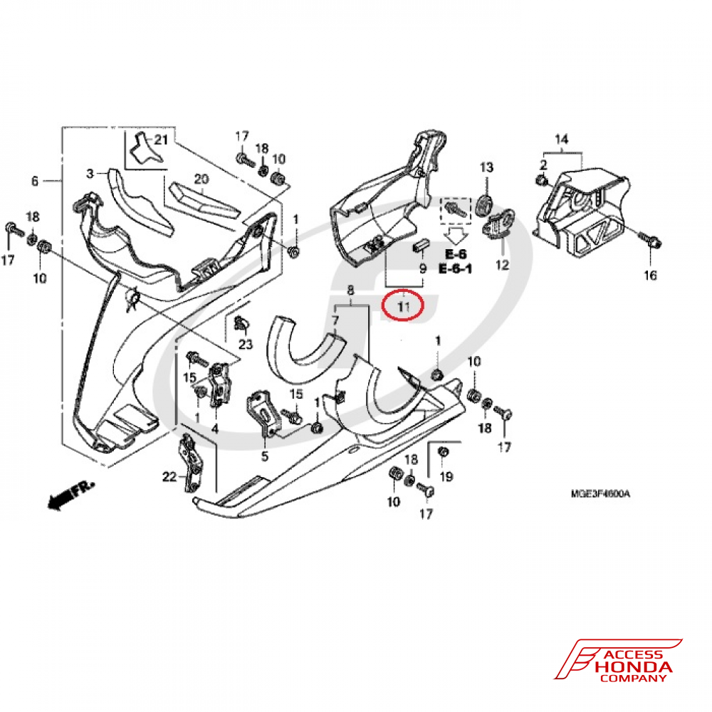 Накладка на двигатель (правая) для для Honda VFR1200 F Накладка на двигатель (правая) для для Honda VFR1200 F