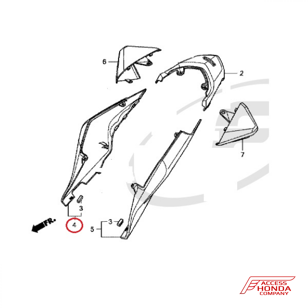 Задняя облицовочная панель (правая) / обтекатель хвоста для Honda VFR1200 F 2013- (Color: Титан, YR316, Titanium Blade Metallic) Задняя облицовочная панель (правая) / обтекатель хвоста для Honda VFR1200 F 2013- (Color: Титан, YR316, Titanium Blade Metallic)