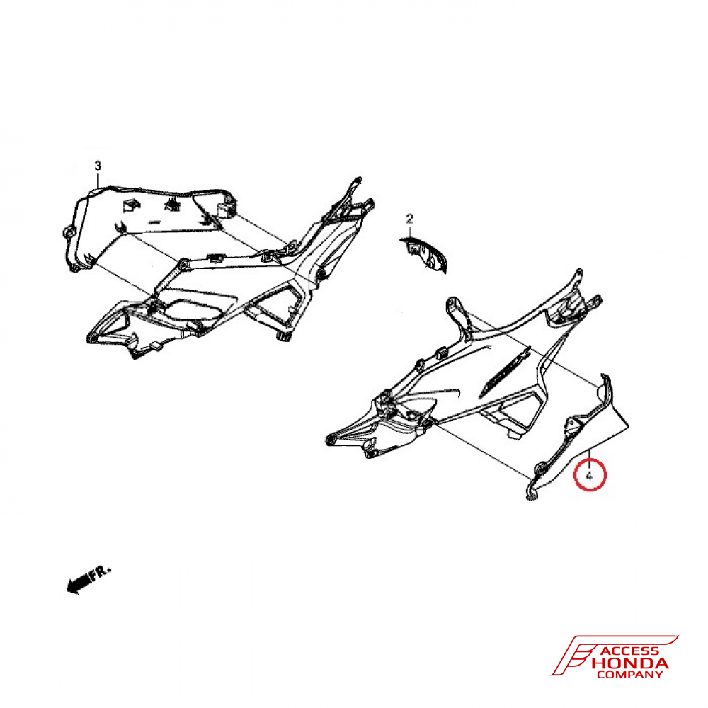 Боковая облицовочная панель багажного отделения (левая) для Honda NC750X 2016- (Color: Матовый жемчужно-белый NHB54) Боковая облицовочная панель багажного отделения (левая) для Honda NC750X 2016- (Color: Матовый жемчужно-белый NHB54)