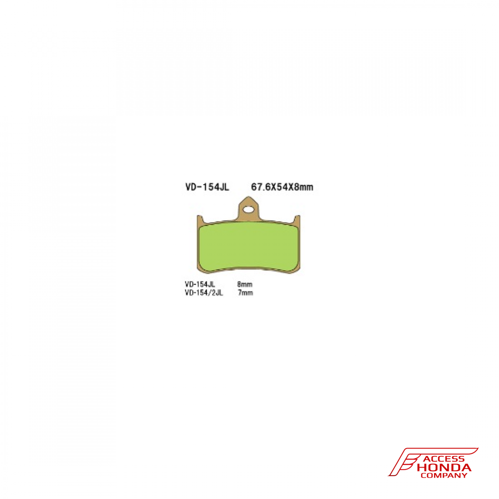Тормозные колодки VESRAH VD 154/2JL для мотоциклов Honda Тормозные колодки VESRAH VD 154/2JL для мотоциклов Honda