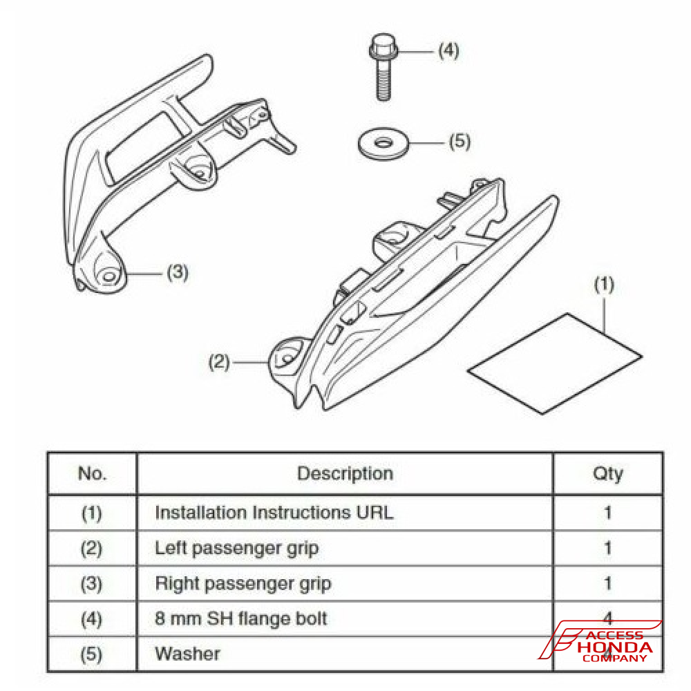 Рукоятки пассажира для Honda GL1800 Gold Wing 2018- Рукоятки пассажира для Honda GL1800 Gold Wing 2018-