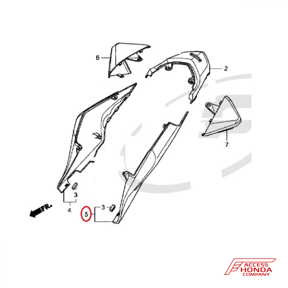 Задняя облицовочная панель (левая) / обтекатель хвоста для Honda VFR1200 F 2013- (Color: Красный, R342, Candy Prominence Red) Задняя облицовочная панель (левая) / обтекатель хвоста для Honda VFR1200 F 2013- (Color: Красный, R342, Candy Prominence Red)