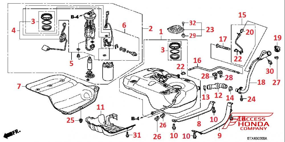 Бензобак для Acura MDX 2 Бензобак для Acura MDX 2