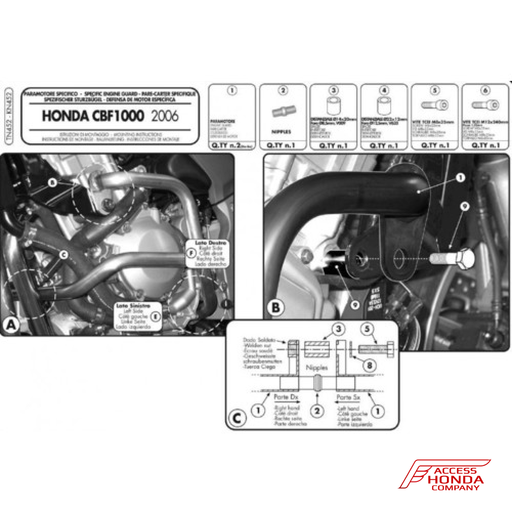 Защитные дуги Givi / Kappa для мотоцикла Honda CBF1000 2006-2009 Защитные дуги Givi / Kappa для мотоцикла Honda CBF1000 2006-2009