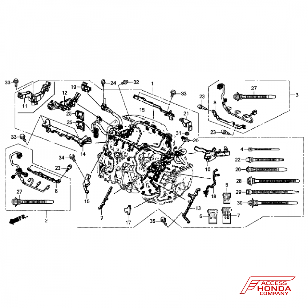 Жгут проводов двигателя Honda Pilot 3 Жгут проводов двигателя Honda Pilot 3