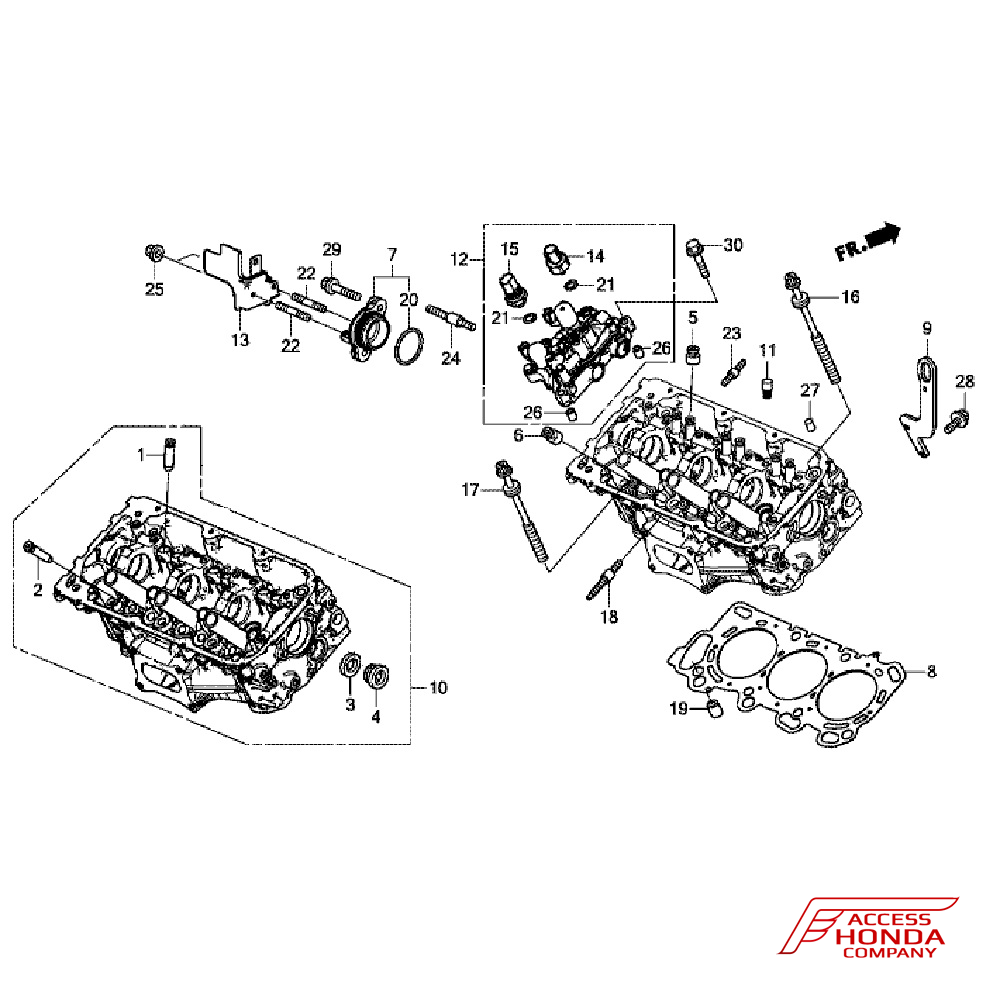 Головка задних цилиндров Honda Pilot 3 (3.0L) Головка задних цилиндров Honda Pilot 3 (3.0L)