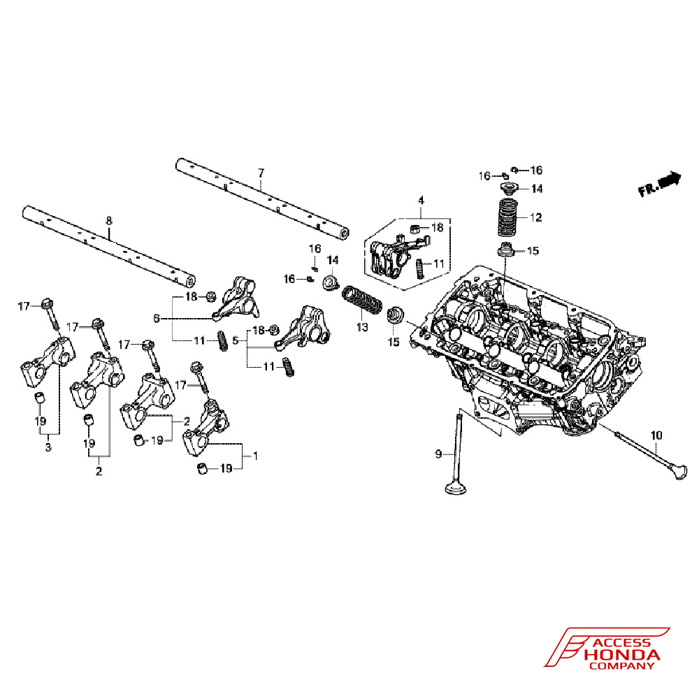 Клапана, коромысла (задн.) Honda Pilot 3 (3.0L) Клапана, коромысла (задн.) Honda Pilot 3 (3.0L)