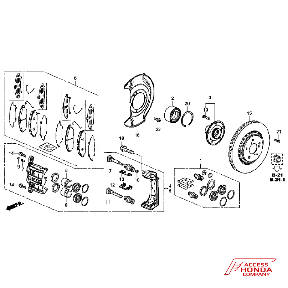 Передний тормоз Honda Pilot 3 (3.0L) Передний тормоз Honda Pilot 3 (3.0L)