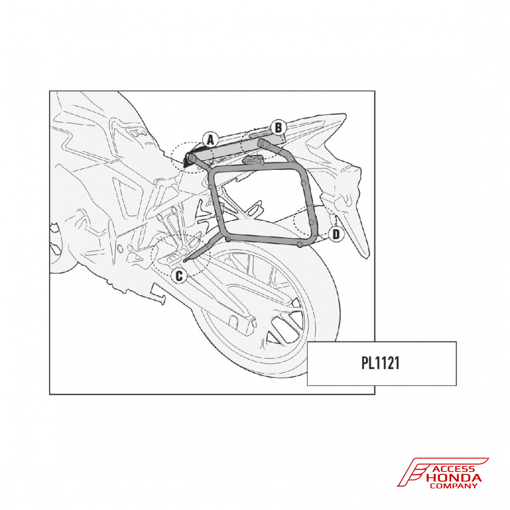 Крепление боковых кофров Givi / Kappa для мотоцикла Honda CB 500 X 2013- Крепление боковых кофров Givi / Kappa для мотоцикла Honda CB 500 X 2013-