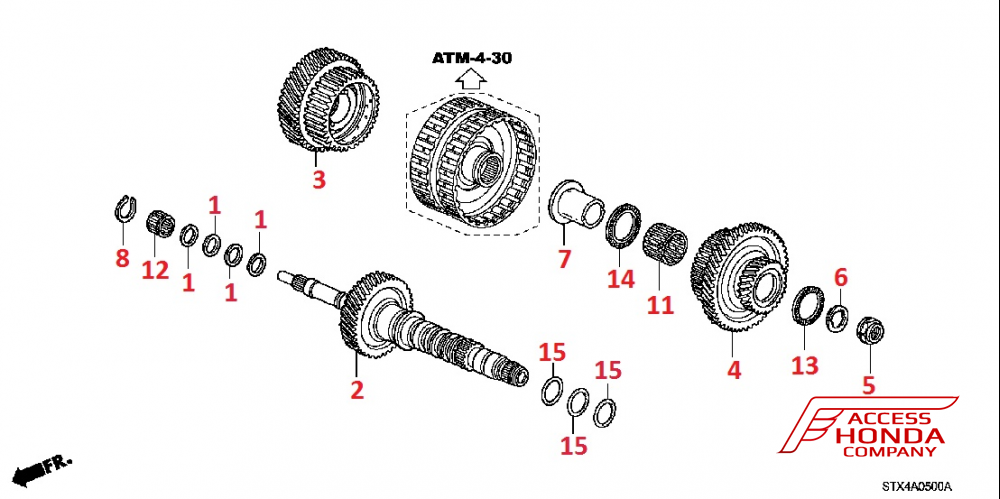 Главный вал АКПП для Acura MDX 2 Главный вал АКПП для Acura MDX 2