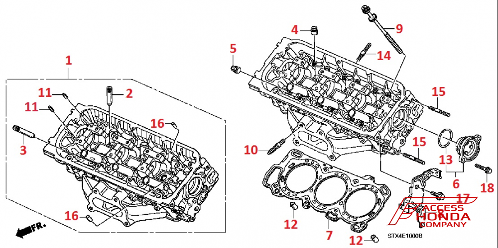 Блок цилиндров передний и комплектующие для Acura MDX 2 Блок цилиндров передний и комплектующие для Acura MDX 2