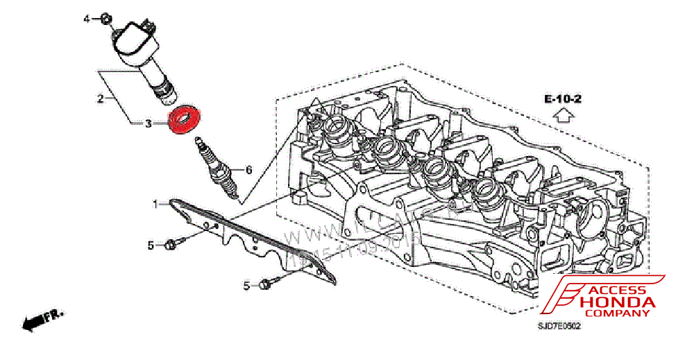 Прокладка свечных колодцев (Уплотнитель катушки зажигания) Honda CR-V 3 (2,0L) 30522RNAA01 Прокладка свечных колодцев (Уплотнитель катушки зажигания) Honda CR-V 3 (2,0L) 30522RNAA01