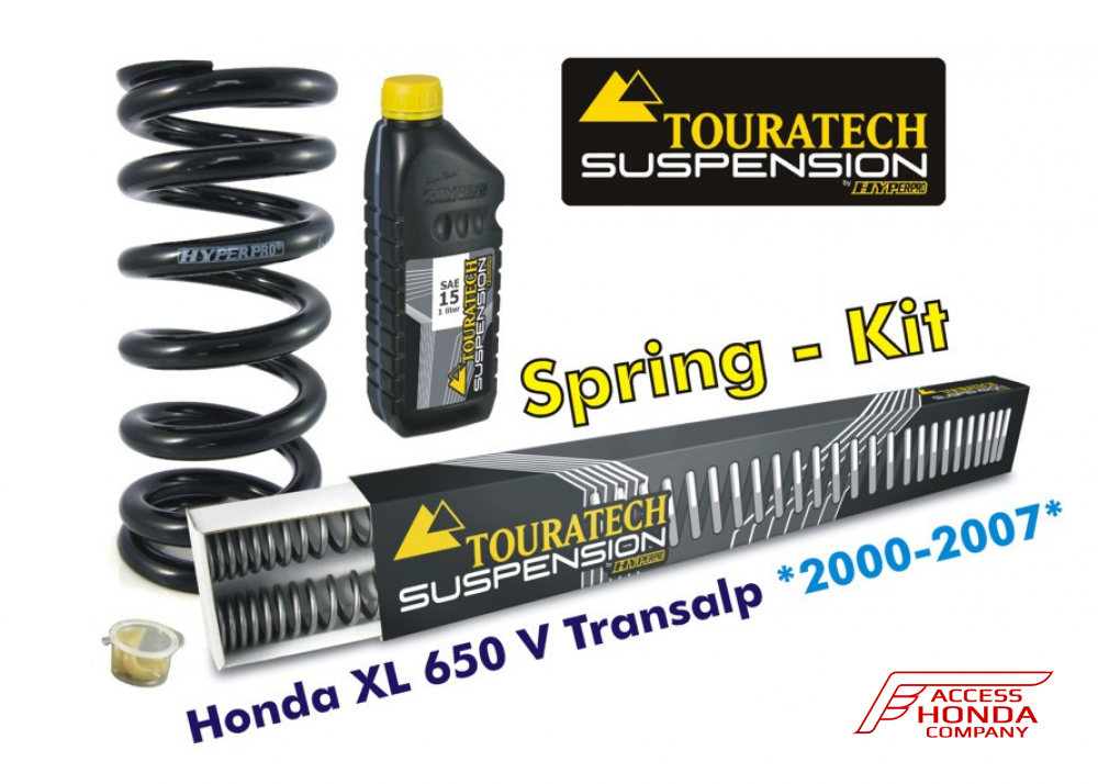 Комплект прогрессивных пружин Touratech в вилку и задний амортизатор (Стандартная высота) для мотоцикла Honda XL650V Transalp Комплект прогрессивных пружин Touratech в вилку и задний амортизатор (Стандартная высота) для мотоцикла Honda XL650V Transalp