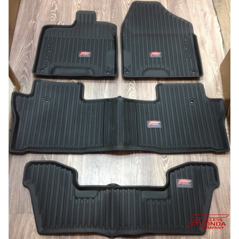 Ковры резиновые комплект 1-2-3 ряд Honda Pilot 3 (Original) Ковры резиновые комплект 1-2-3 ряд Honda Pilot 3 (Original)