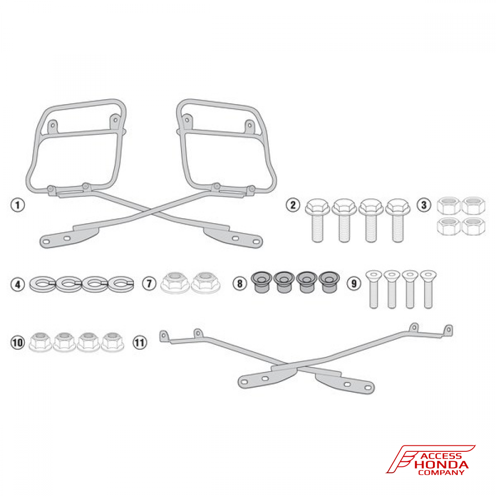 Крепление боковых сумок Givi для мотоцикла NC750S и NC750X Крепление боковых сумок Givi для мотоцикла NC750S и NC750X