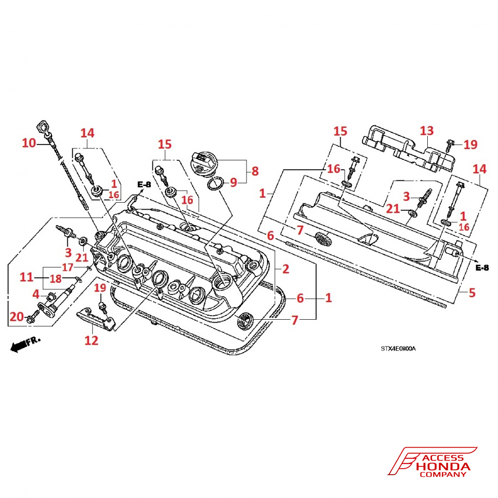 Клапанная крышка блока цилиндров и комплектующие для Acura MDX 2 Клапанная крышка блока цилиндров и комплектующие для Acura MDX 2