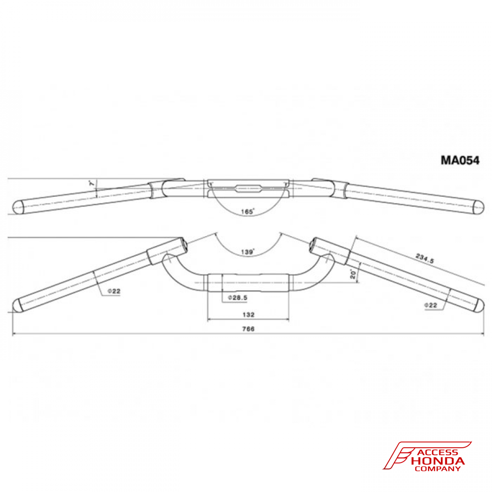 Руль Rizoma Race Retro Ø 22-29mm (MA054) Руль Rizoma Race Retro Ø 22-29mm (MA054)