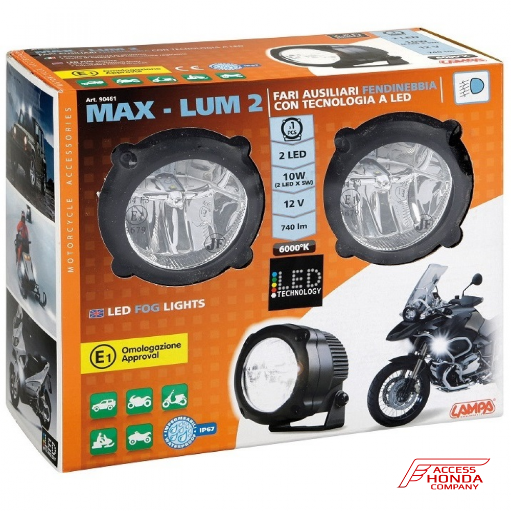 Светодиодные противотуманные фары Max-Lum 2 LED для мотоцикла Honda Светодиодные противотуманные фары Max-Lum 2 LED для мотоцикла Honda