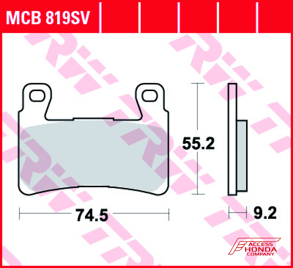 Колодки тормозные передние TRW MCB819SV Колодки тормозные передние TRW MCB819SV