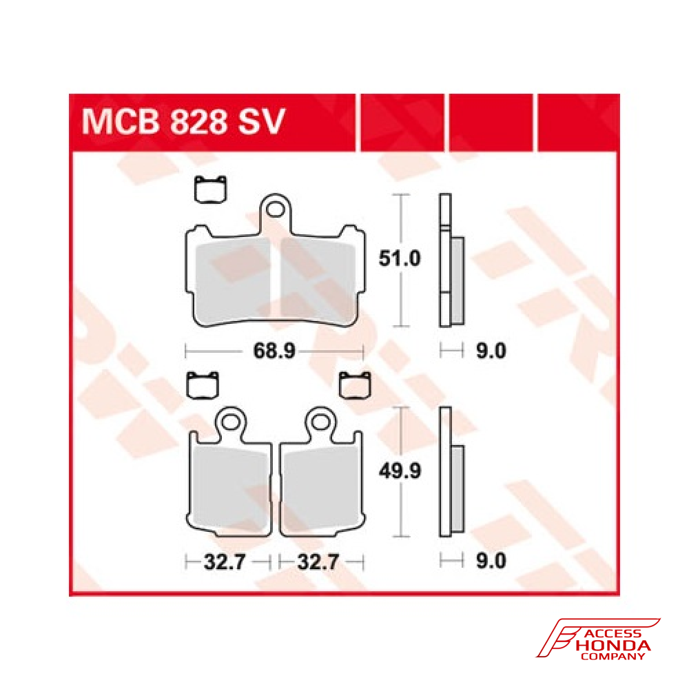 Колодки тормозные передние TRW MCB828SV для мотоцикла Honda VFR1200F Колодки тормозные передние TRW MCB828SV для мотоцикла Honda VFR1200F