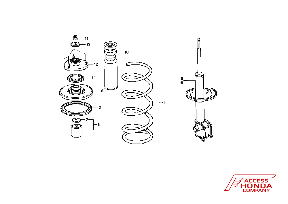 Амортизатор передний правый MDX 1 51601S3V315 Амортизатор передний правый MDX 1 51601S3V315
