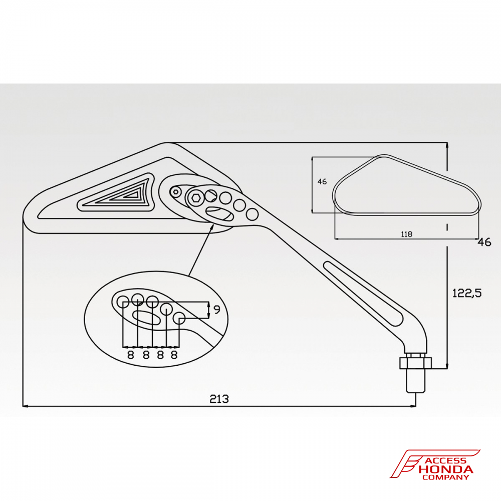 Комплект зеркал DPM Race для мотоциклов Honda Комплект зеркал DPM Race для мотоциклов Honda