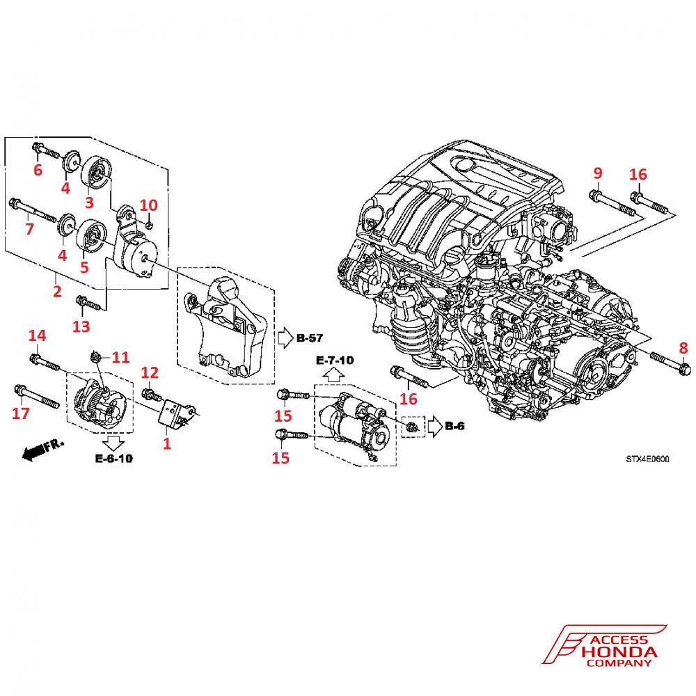 Опора и комплектующие генератора переменного тока для Acura MDX 2 Опора и комплектующие генератора переменного тока для Acura MDX 2