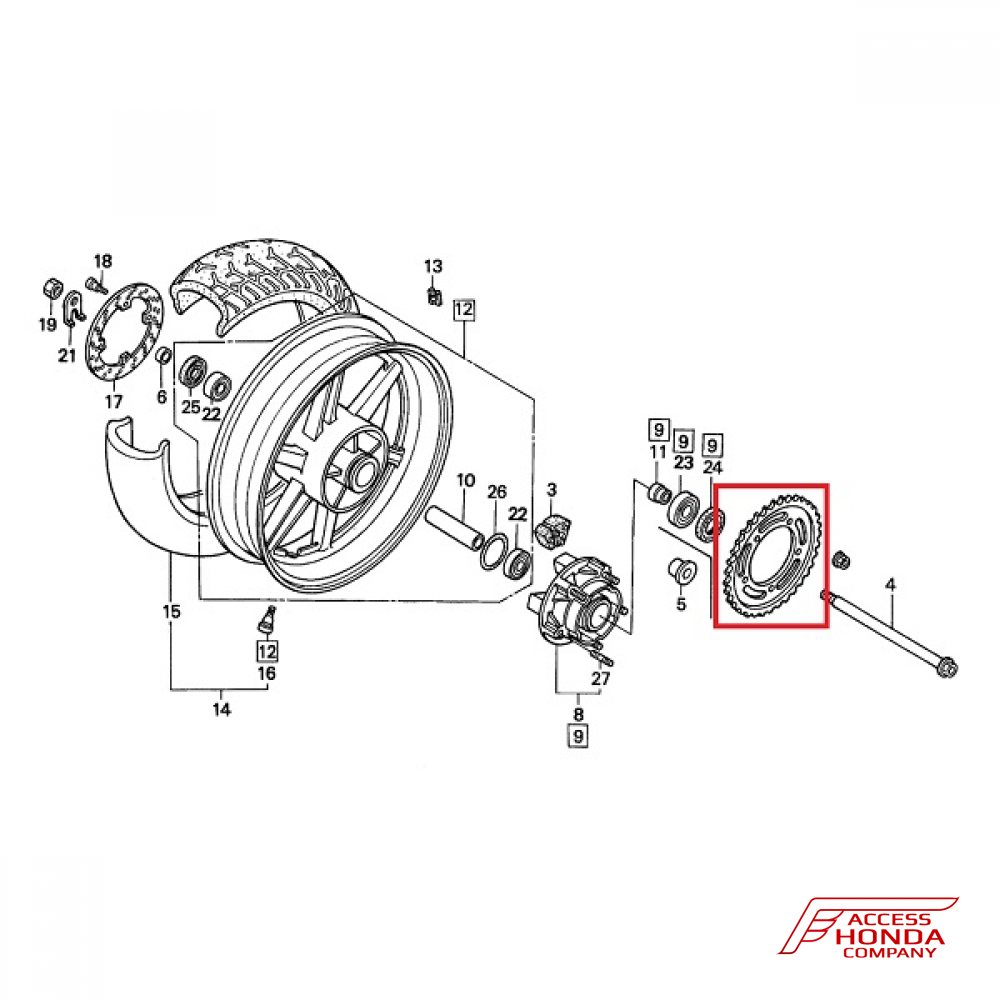 Оригинальная ведомая звезда HONDA 41201MAL600 (41201-MAL-600) Оригинальная ведомая звезда HONDA 41201MAL600 (41201-MAL-600)