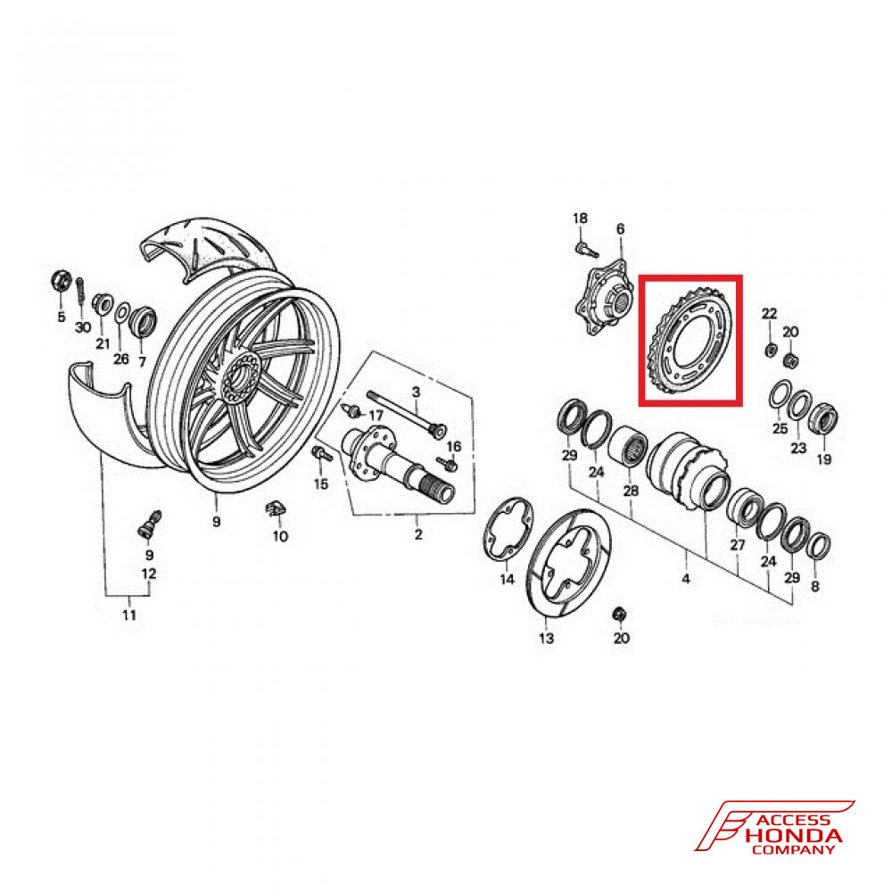 Оригинальная ведомая звезда HONDA 41201MW4000 (41201-MW4-000) Оригинальная ведомая звезда HONDA 41201MW4000 (41201-MW4-000)