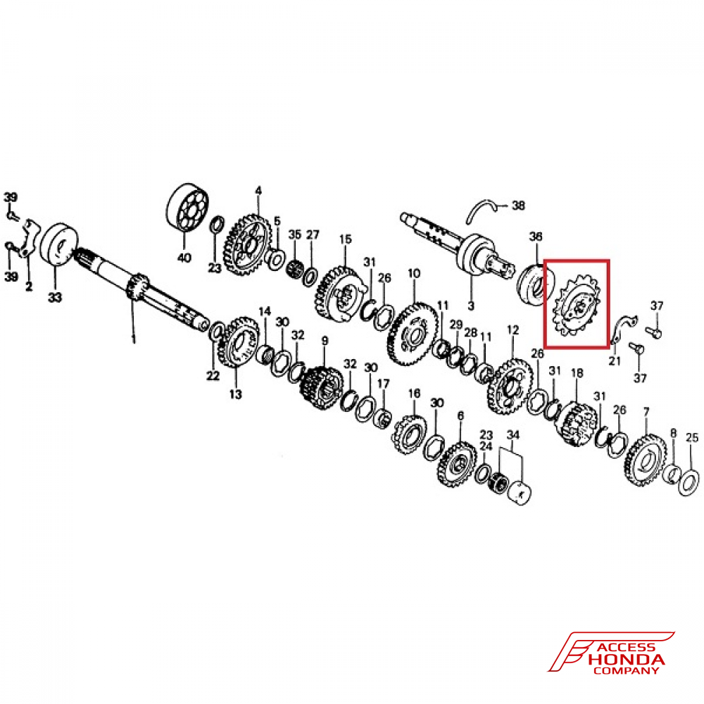Оригинальная ведущая звезда HONDA 23801KE7600 (23801-KE7-600) Оригинальная ведущая звезда HONDA 23801KE7600 (23801-KE7-600)