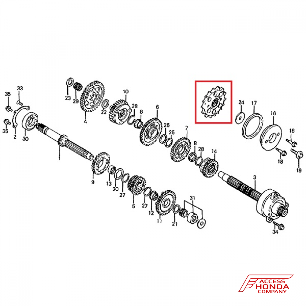Оригинальная ведущая звезда HONDA 23801MJ4000 (23801-MJ4-000) Оригинальная ведущая звезда HONDA 23801MJ4000 (23801-MJ4-000)