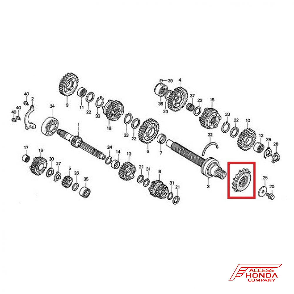 Оригинальная ведущая звезда HONDA 23801MW4000 (23801-MW4-000) Оригинальная ведущая звезда HONDA 23801MW4000 (23801-MW4-000)