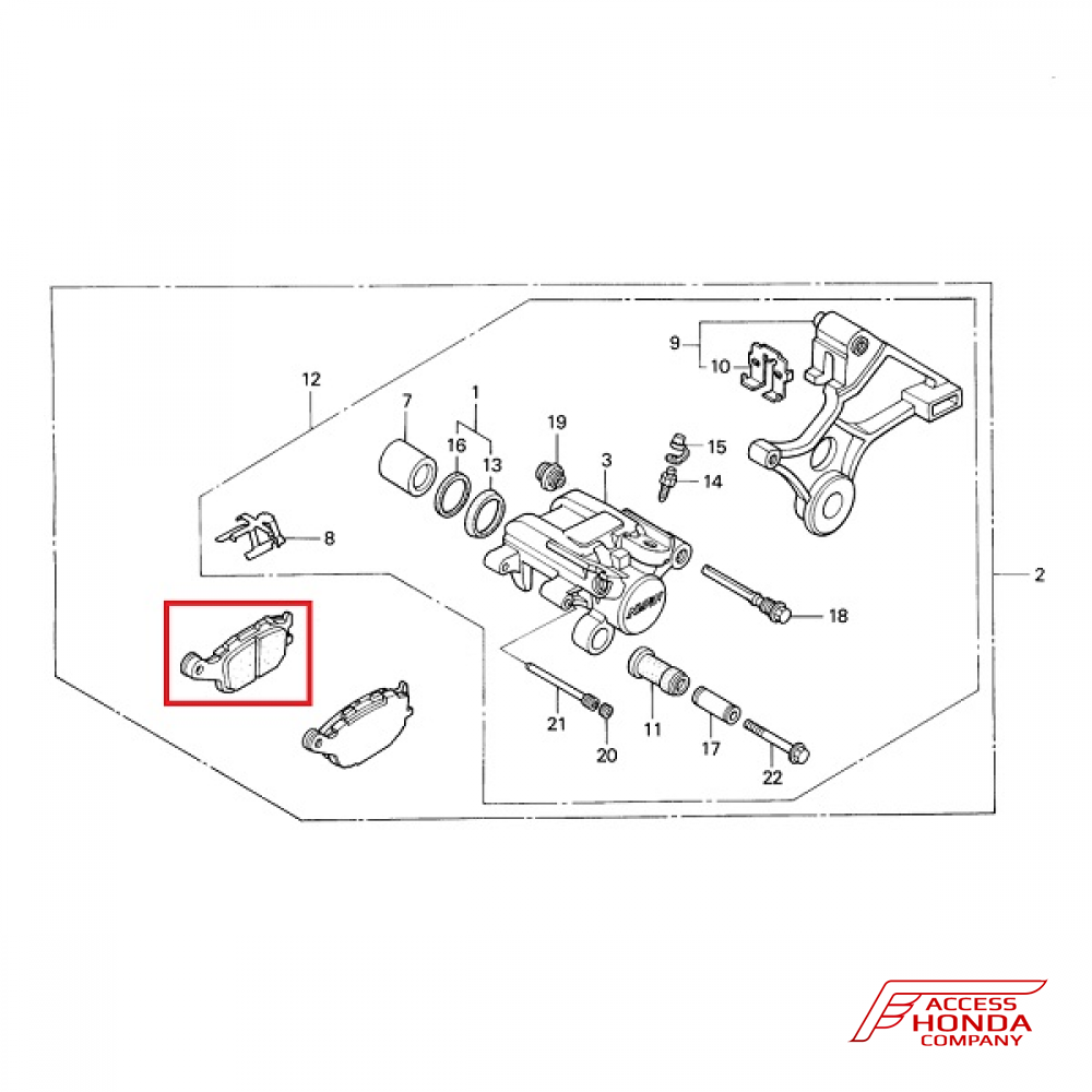 Оригинальная задняя тормозная колодка для мотоцикла HONDA 43106MV9008 (43106-MV9-008) Оригинальная задняя тормозная колодка для мотоцикла HONDA 43106MV9008 (43106-MV9-008)