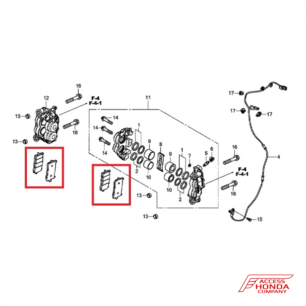 Оригинальные передние тормозные колодки для Honda Africa Twin CRF1000L 2016-2019 Оригинальные передние тормозные колодки для Honda Africa Twin CRF1000L 2016-2019