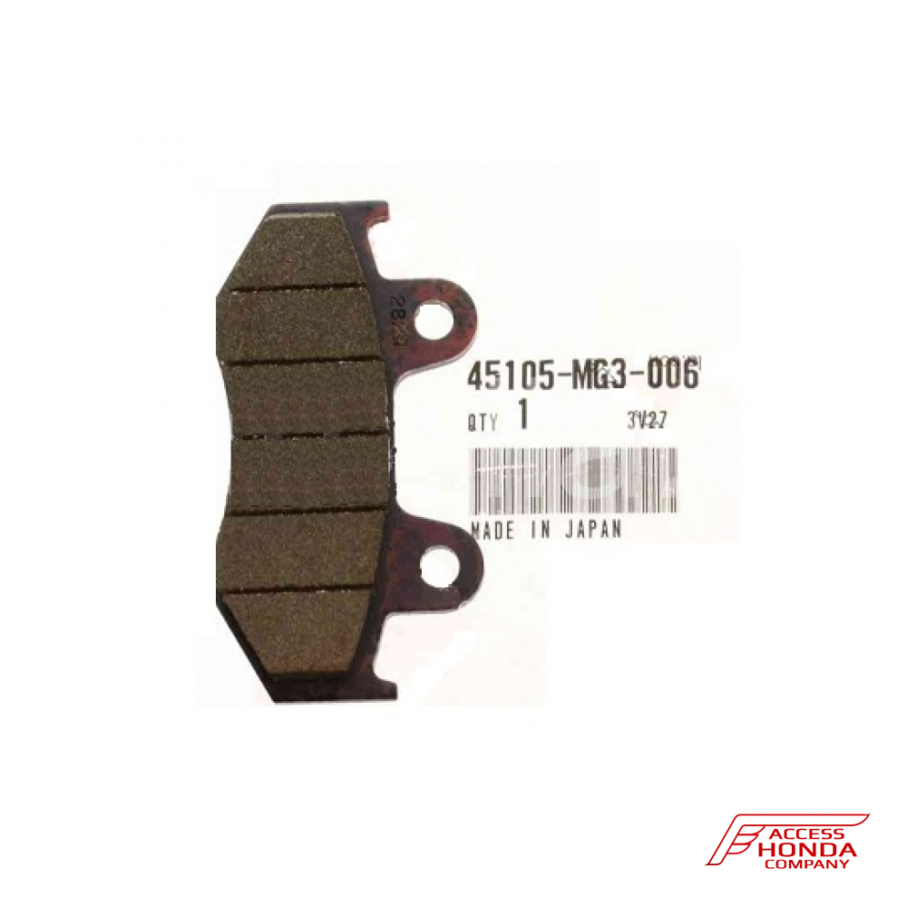 Оригинальные колодки тормозные передние для мотоцикла HONDA 45105MG3006 (45105-MG3-006) Оригинальные колодки тормозные передние для мотоцикла HONDA 45105MG3006 (45105-MG3-006)
