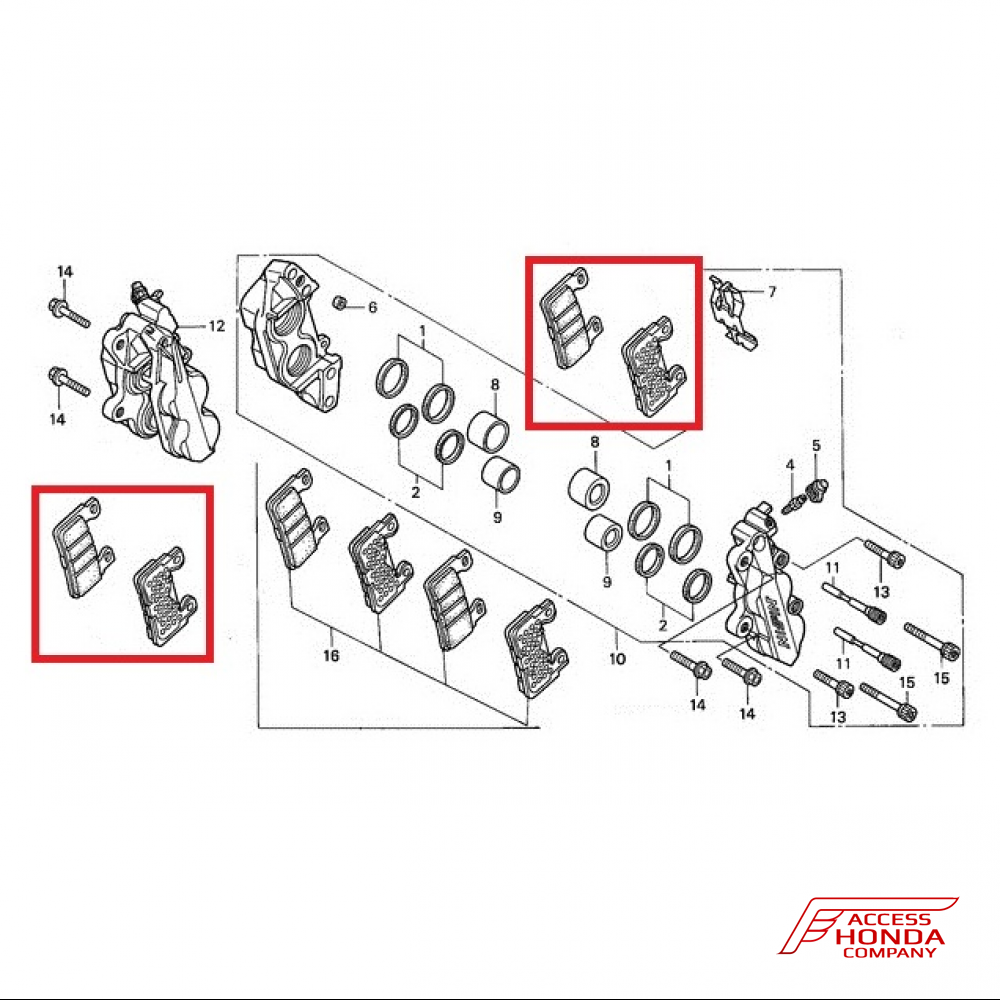 Оригинальные передние тормозные колодки для мотоцикла Honda 06455MBW016 (06455-MBW-016) Оригинальные передние тормозные колодки для мотоцикла Honda 06455MBW016 (06455-MBW-016)