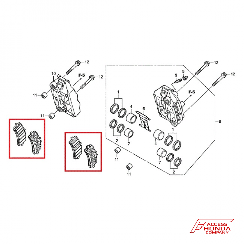 Оригинальные передние тормозные колодки для мотоцикла HONDA 06455MGPD81 (06455-MGP-D81) Оригинальные передние тормозные колодки для мотоцикла HONDA 06455MGPD81 (06455-MGP-D81)