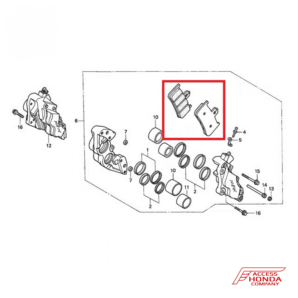 Оригинальные передние тормозные колодки для мотоцикла Honda 06455MW4405 (06455-MW4-405) Оригинальные передние тормозные колодки для мотоцикла Honda 06455MW4405 (06455-MW4-405)