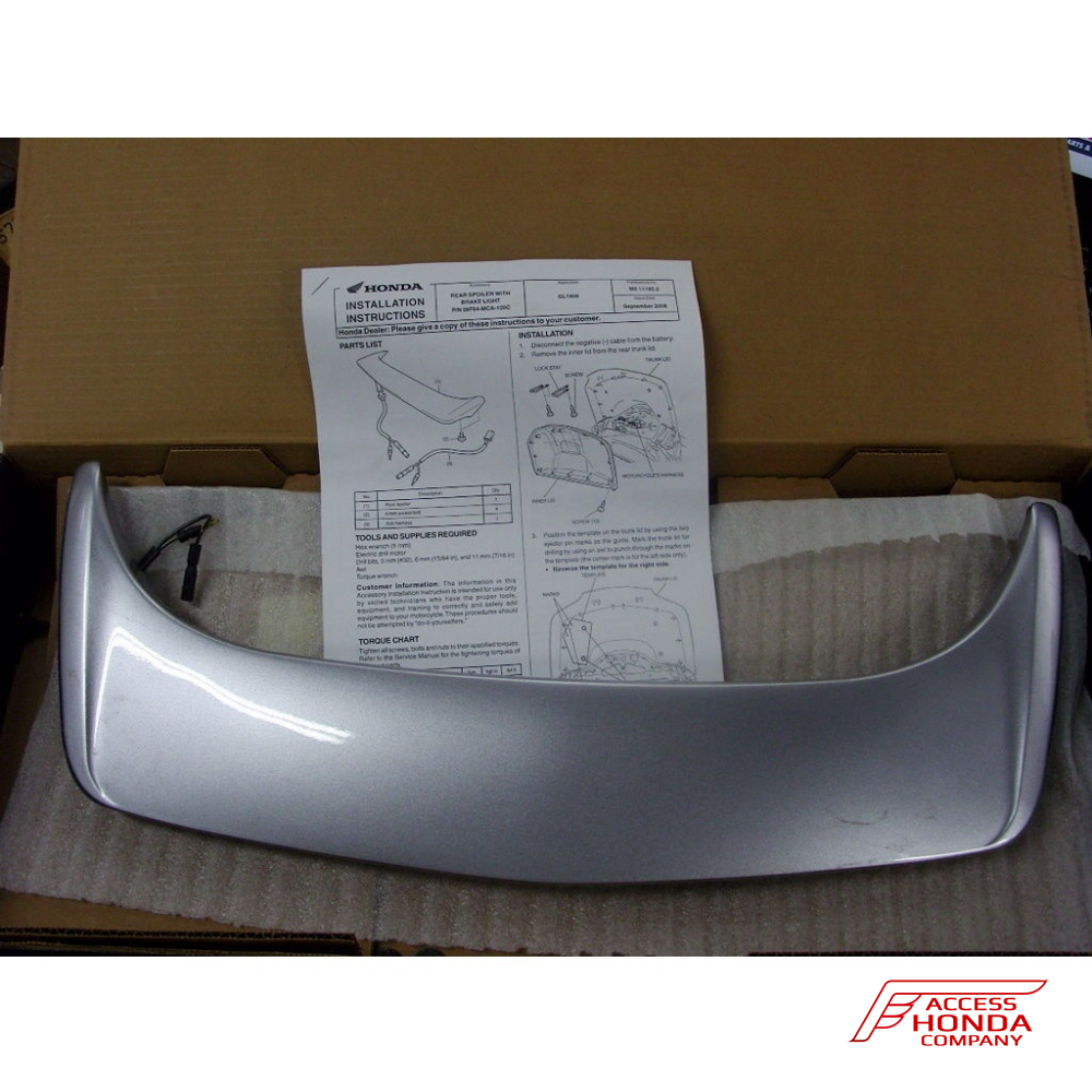Оригинальный спойлер со стоп-сигналом на центральный кофр мотоцикла Honda GL1800 Gold Wing '01-'16 08F64MCA1X1C (08F64-MCA-1X1C) Оригинальный спойлер со стоп-сигналом на центральный кофр мотоцикла Honda GL1800 Gold Wing '01-'16 08F64MCA1X1C (08F64-MCA-1X1C)