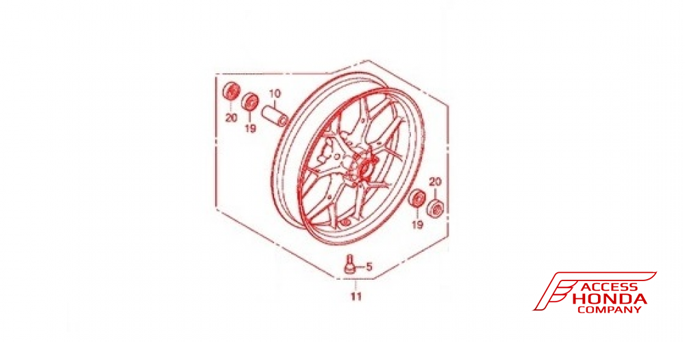 Передний легкосплавный диск для мотоцикла Honda CBR1000RA-ABS 44650-MGP-D00ZA Передний легкосплавный диск для мотоцикла Honda CBR1000RA-ABS 44650-MGP-D00ZA