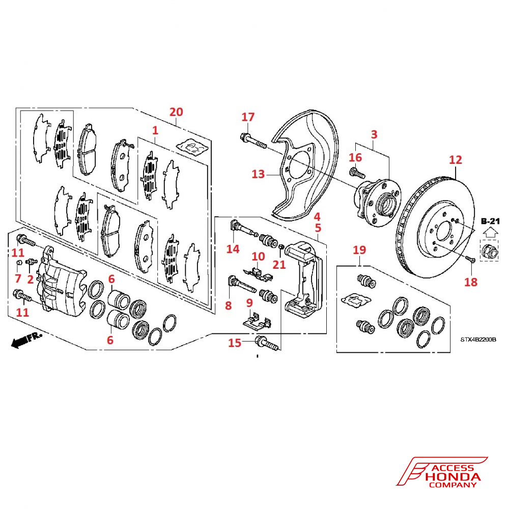 Передний тормоз для Acura MDX 2 Передний тормоз для Acura MDX 2