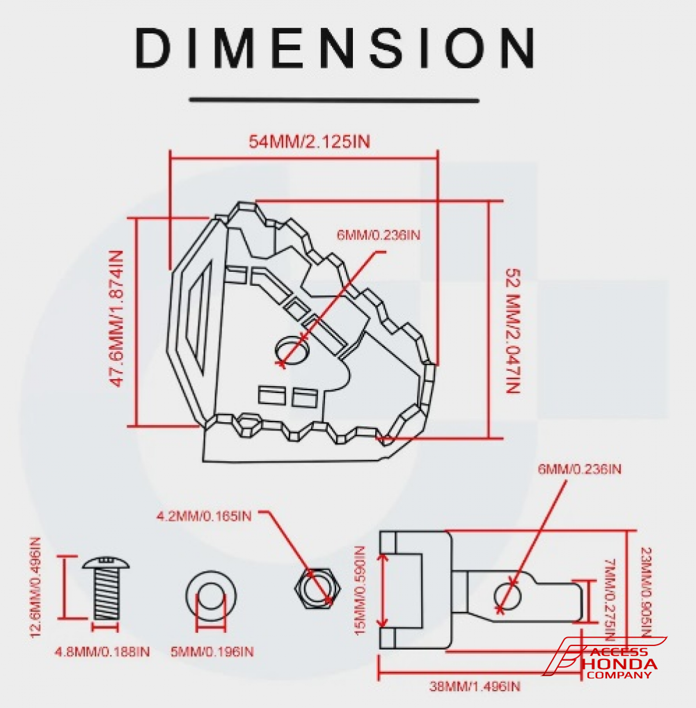 Расширитель педали тормоза для мотоцикла Honda CRF1100L 2020-2021 Расширитель педали тормоза для мотоцикла Honda CRF1100L 2020-2021