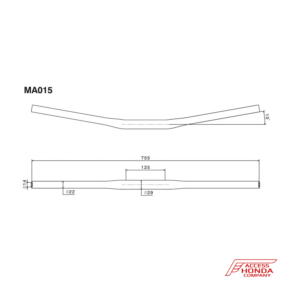 Руль Rizoma Drag Bar Ø 22-29mm (MA015) Руль Rizoma Drag Bar Ø 22-29mm (MA015)