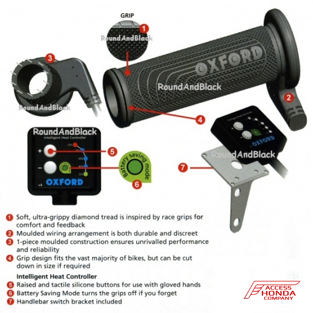 Рукоятки с подогревом Oxford Sports Ø 22 мм для мотоцикла Honda Рукоятки с подогревом Oxford Sports Ø 22 мм для мотоцикла Honda