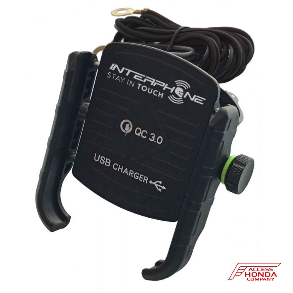 Универсальный держатель для телефона с зарядкой USB INTERPHONE SMMOTOCRABUSB с креплением на руль Универсальный держатель для телефона с зарядкой USB INTERPHONE SMMOTOCRABUSB с креплением на руль