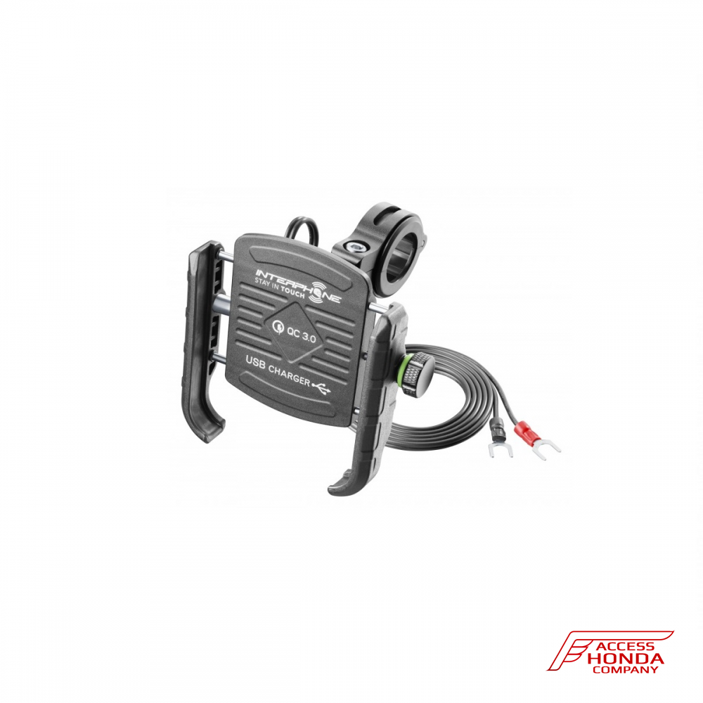 Универсальный держатель для телефона с зарядкой USB INTERPHONE SMMOTOCRABUSB с креплением на руль Универсальный держатель для телефона с зарядкой USB INTERPHONE SMMOTOCRABUSB с креплением на руль