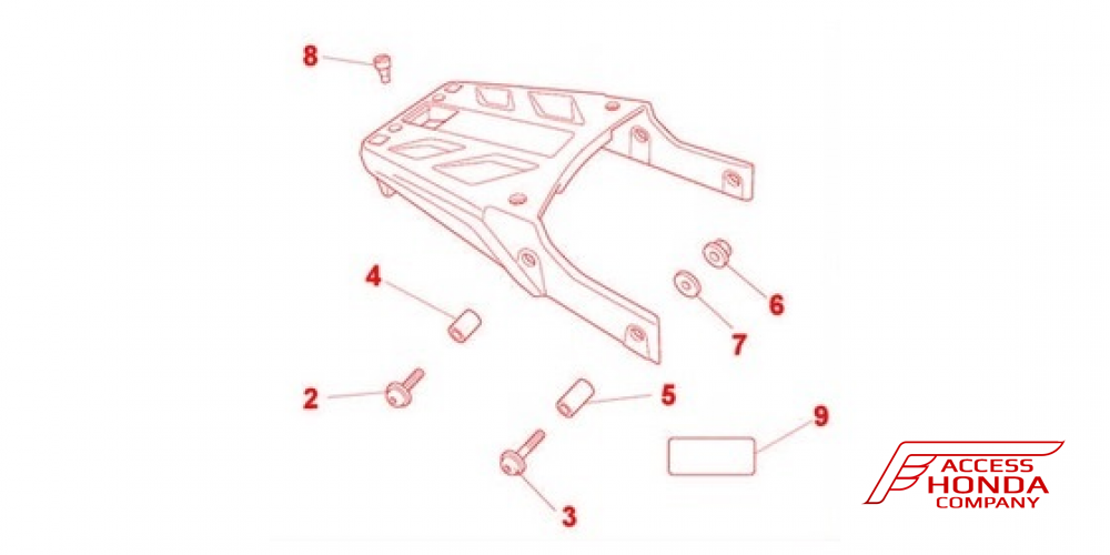 Составная часть багажника для мотоцикла Honda NC700 и NC750 2012-2015 (08L70MJJD30) Составная часть багажника для мотоцикла Honda NC700 и NC750 2012-2015 (08L70MJJD30)