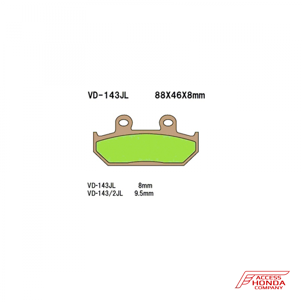 Тормозные колодки VESRAH VD 143/2JL для мотоциклов Honda Тормозные колодки VESRAH VD 143/2JL для мотоциклов Honda